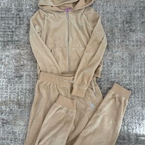 Juicy Couture Tan Velour Tracksuit